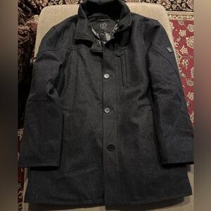 Tumi T Tech Mens Wool Blend Double Breasted Lined Pea Coat Black Size XL (TD1)